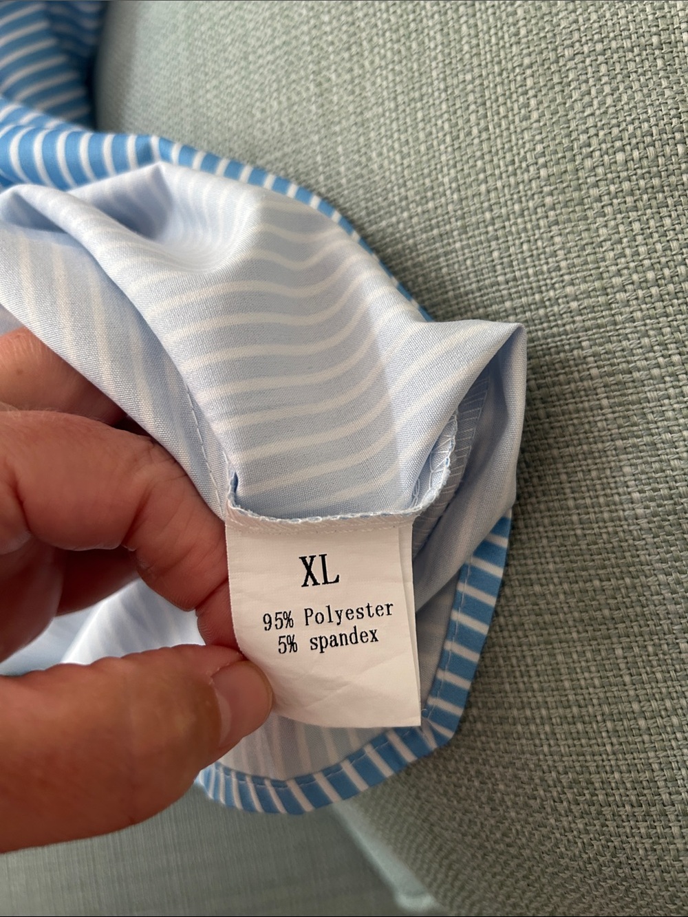 Light Blue Pinstripe Maxi Dress - Picture 9 of 11